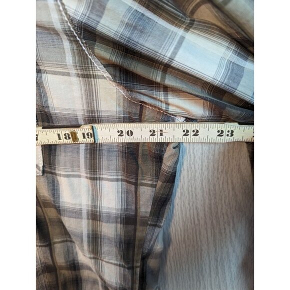 BKE ATHLETIC FIT PLAID PEARL SNAP SHIRT Grey Gray MENS SIZE Large L - Picture 4 of 6